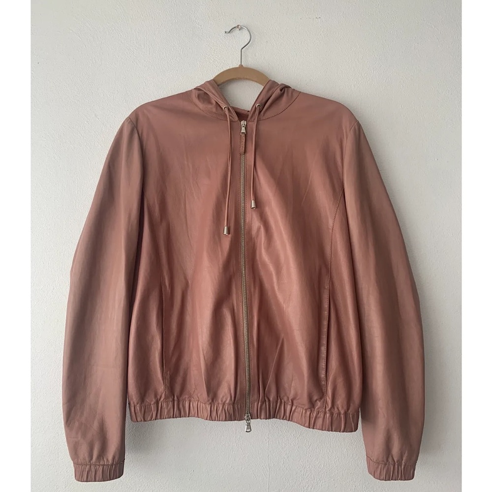 Elevently Italian leather heeded jacket M/L